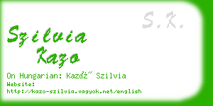 szilvia kazo business card